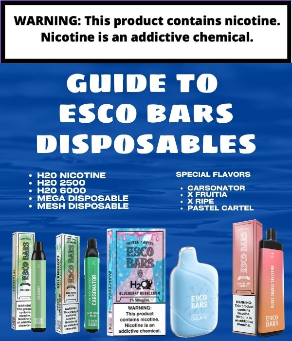 Complete Guide to H20 Nicotine and Esco Bars Disposables eJuices.co Complete Guide to H20 Nicotine and Esco Bars Disposables eJuices.co