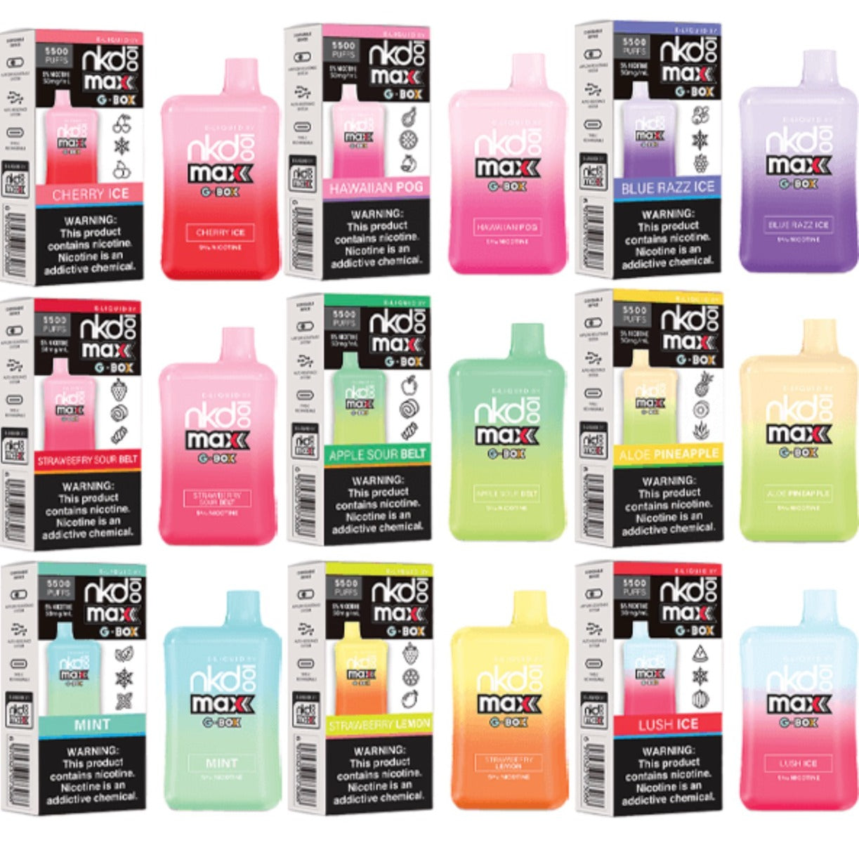 Best Deal Naked100 Max G-Box 5500 Puffs Single Disposable