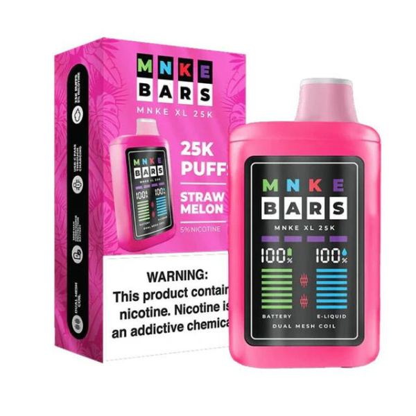 Best Deal MNKE Bars XL 25000 Puffs Disposable Vape 18mL - Strawmelon