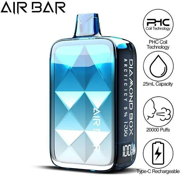 Best Deal Air Bar Diamond Box 20000 Puffs Rechargeable Disposable Vape 25mL - Arctic Icy