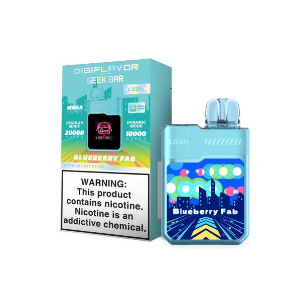 Best Deal Digiflavor x Geek Bar Lush 20000 Puffs Rechargeable Vape Disposable 18mL Blueberry Fab