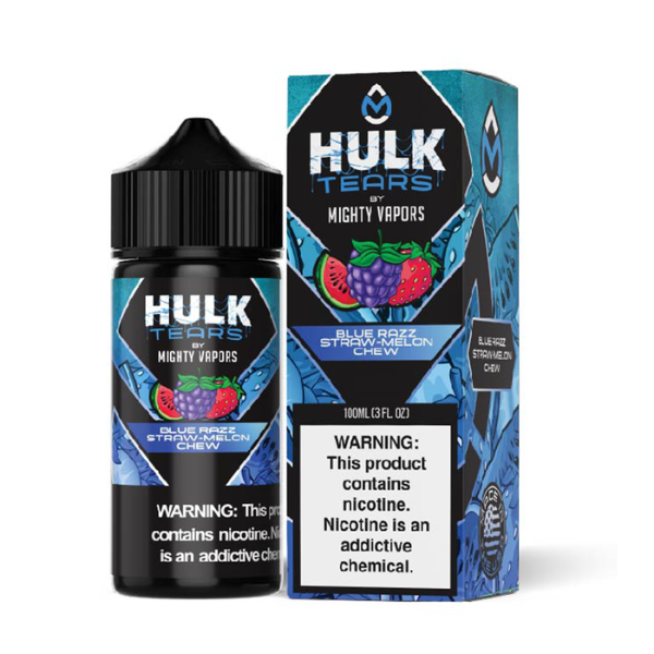 Best Deal Hulk Tears E-Liquid Vape Juice 100mL - Frozen Blue Razz Straw-Melon Chew
