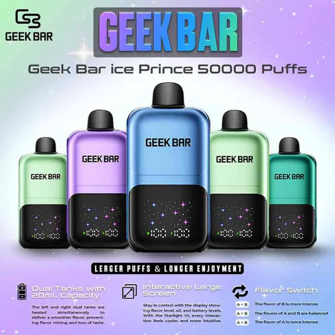 geek bar icy flavors Ice Prince 50,000 Puffs Disposable Flavour:Tripple Berry Ice gh20000 Geek Bar Vapes |