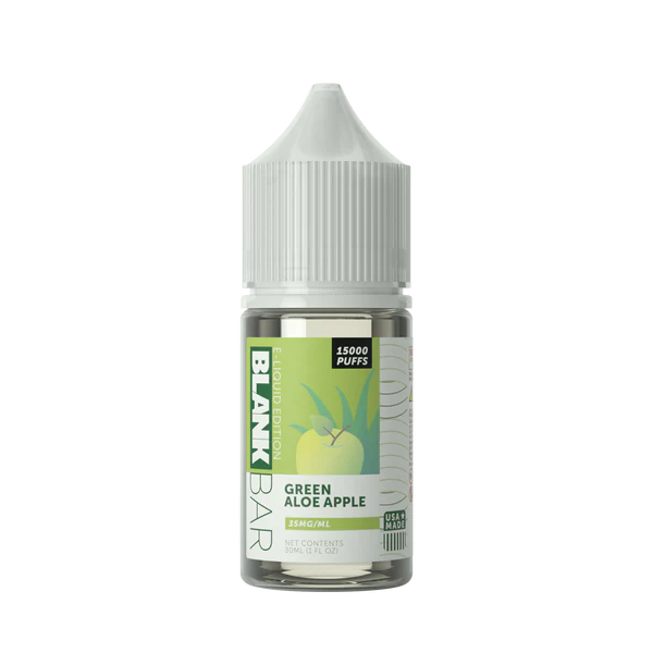 Best Deal Blank Bar 15000 Puff Vape Juice Salt Series 30mL - Green Aloe Apple