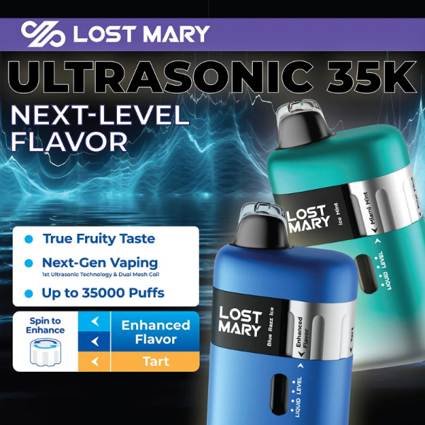 Lost Mary Ultrasonic 35,000 Puffs Disposable - $9.99 eJuices.co Lost Mary Ultrasonic 35,000 Puffs Disposable - $9.99 eJuices.co