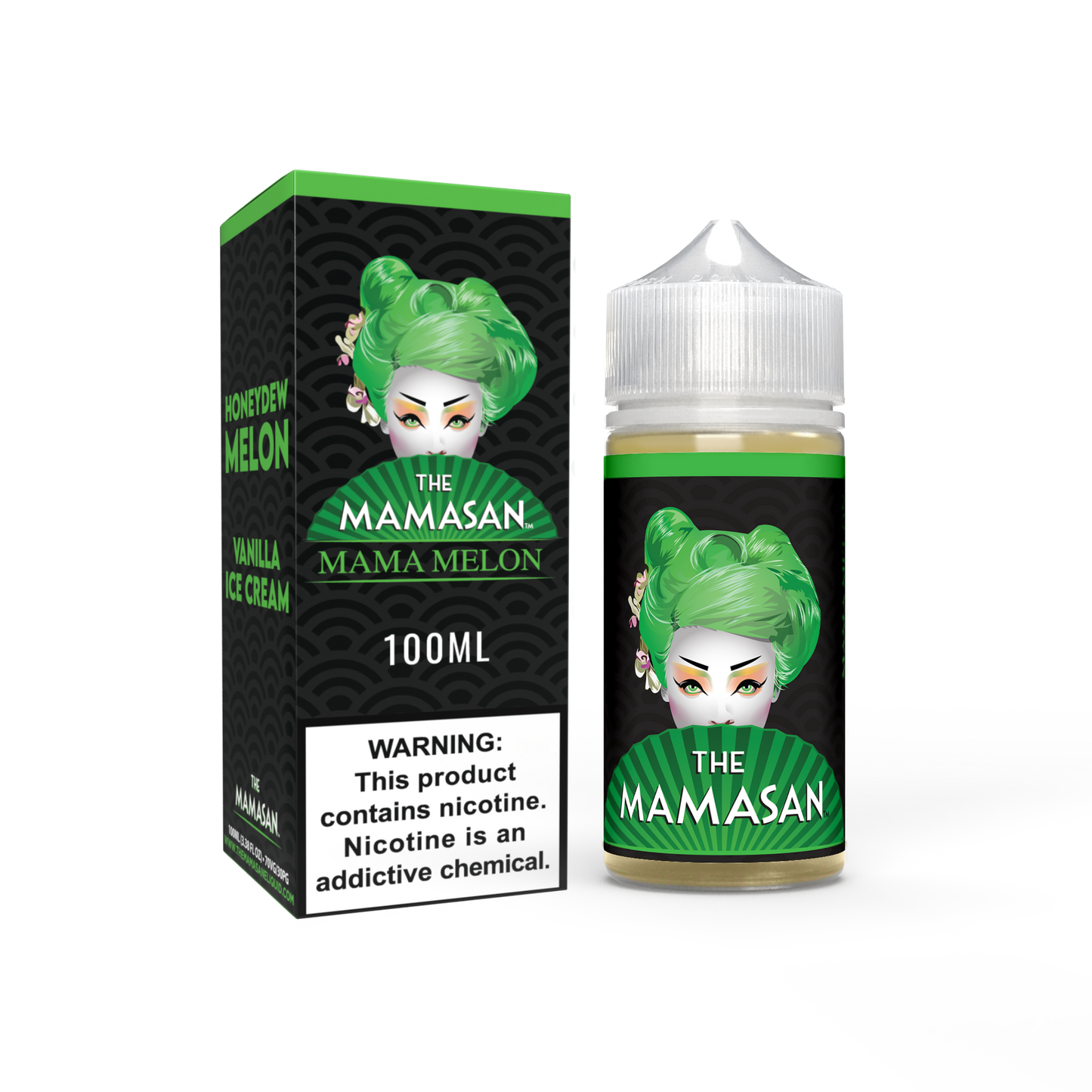Mamasan mama melon 100ml vape juice with box packaging