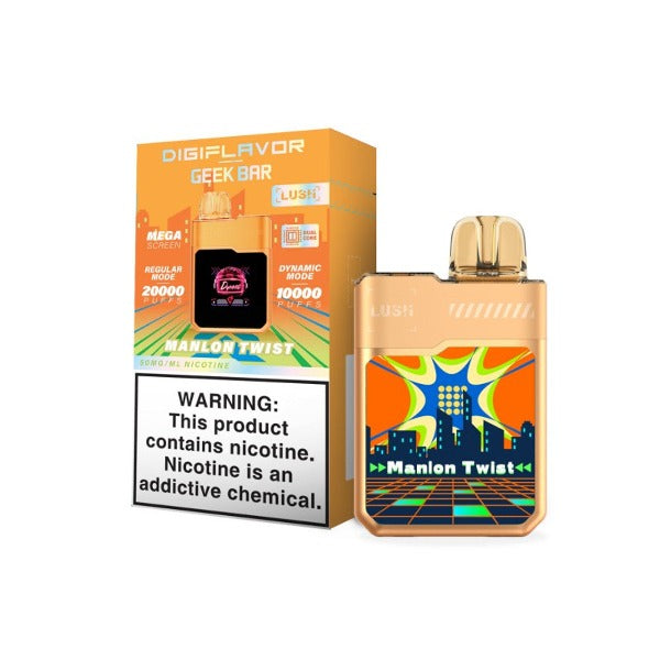 Best Deal Digiflavor x Geek Bar Lush 20000 Puffs Rechargeable Vape Disposable 18mL Manlon Twist