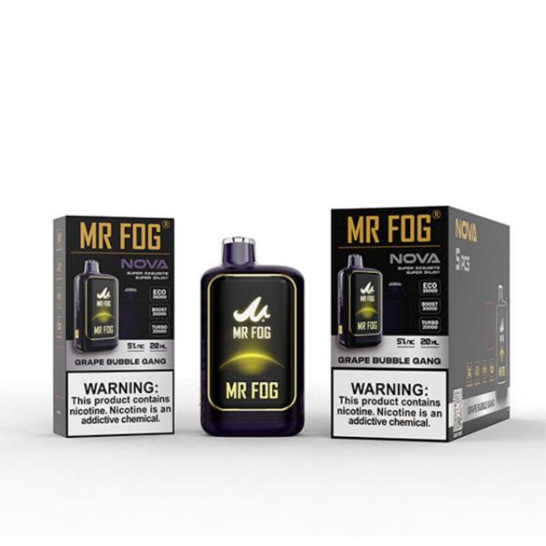 Best Deal Mr. Fog Nova 36,000 Puff Disposable-Single Disposable-5%-20mL - Grape Bubble Gang