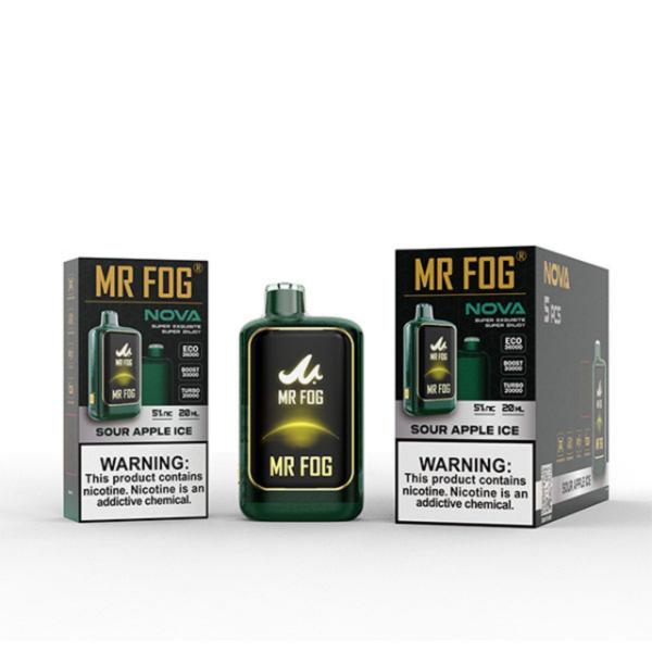 Best Deal Mr. Fog Nova 36,000 Puff Disposable-Single Disposable-5%-20mL - Sour Apple Ice