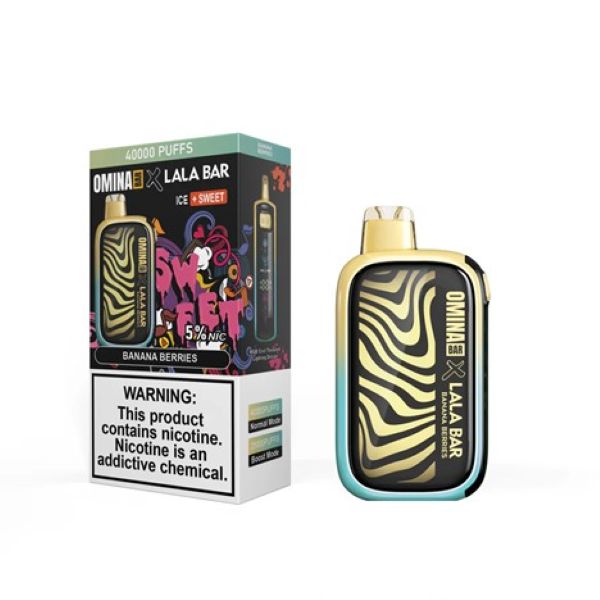 Best Deals - OMINA Bar x Lala Bar 40,000 Puffs Disposable - Banana Berries (Ice + Sweet)