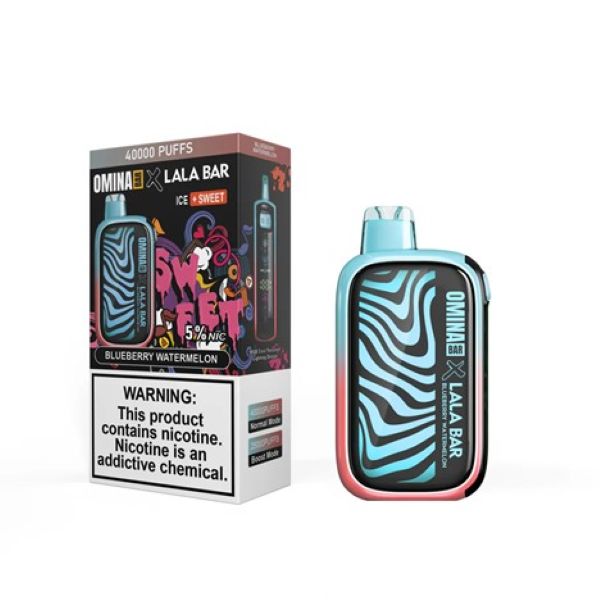 Best Deals - OMINA Bar x Lala Bar 40,000 Puffs Disposable - Blueberry Watermelon (Ice + Sweet)