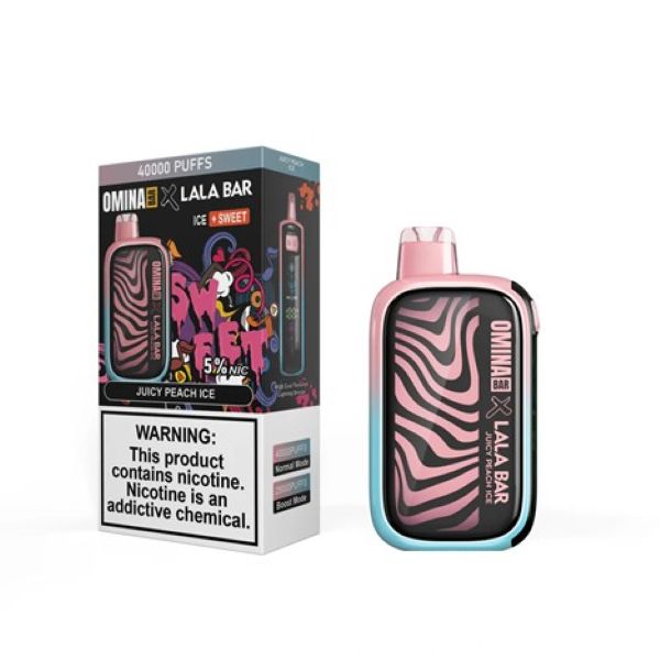 Best Deals - OMINA Bar x Lala Bar 40,000 Puffs Disposable - Juicy Peach Ice (Ice + Sweet)