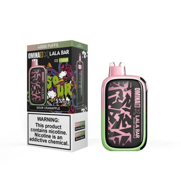 Best Deals - OMINA Bar x Lala Bar 40,000 Puffs Disposable - Sour Cranapple (Ice + Sour)