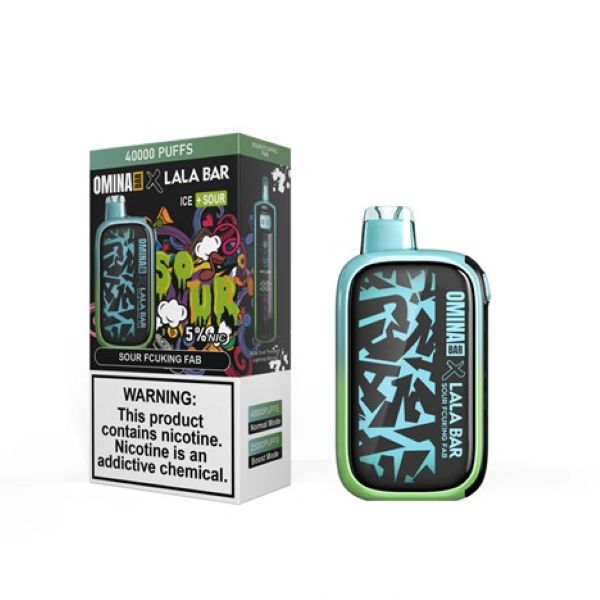 Best Deals - OMINA Bar x Lala Bar 40,000 Puffs Disposable - Sour Fcuking Fab (Ice + Sour)