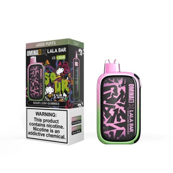 Best Deals - OMINA Bar x Lala Bar 40,000 Puffs Disposable - Sour Lush Gummies (Ice + Sour)