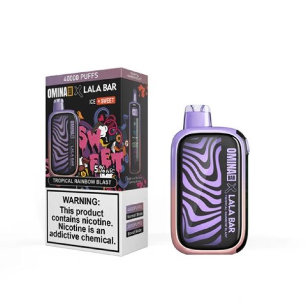 Best Deals - OMINA Bar x Lala Bar 40,000 Puffs Disposable - Tropical Rainbow Blast (Ice + Sweet)