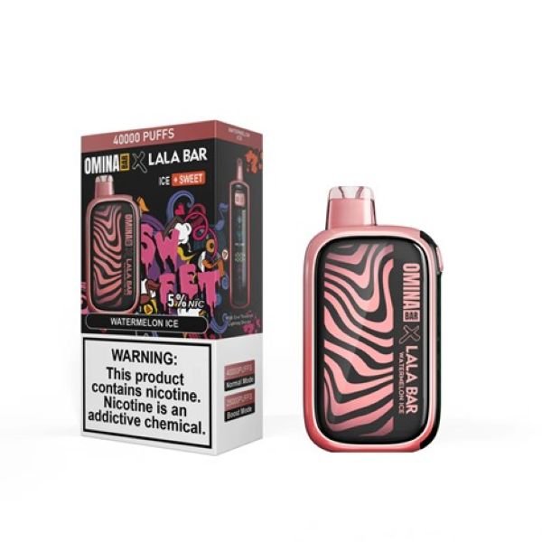 Best Deals - OMINA Bar x Lala Bar 40,000 Puffs Disposable - Watermelon Ice (Ice + Sweet)