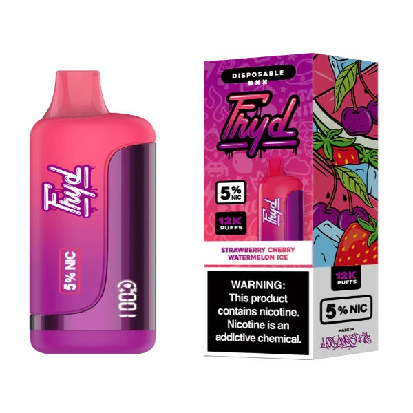 Best Deal FRYD 12000 Puffs Rechargeable Disposable Vape 17mL  Strawberry Cherry Watermelon Ice