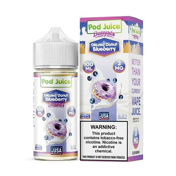 Pod Juice Glazed Donut Blueberry 100mL Vape Juice - $8.09 eJuices.co Pod Juice Glazed Donut Blueberry 100mL Vape Juice - $8.09 eJuices.co