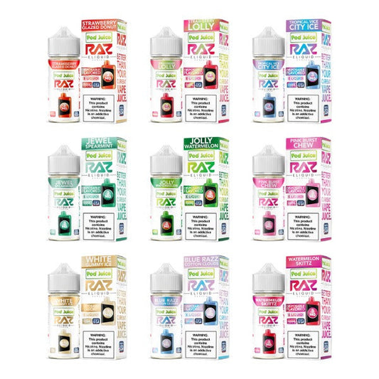 Pod Juice + RAZ Disposables Collab Freebase E-Liquid 100mL