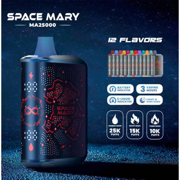 Best Deal Space Mary MA25000 Disposable Vape 20mL 5 Pack