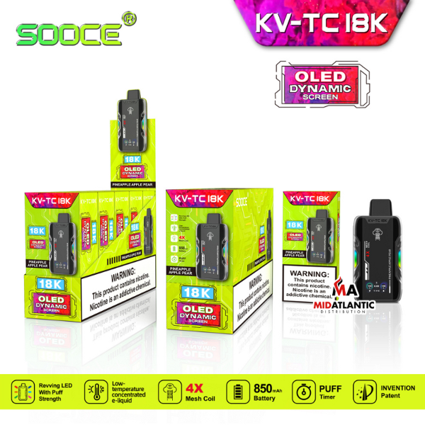 Best Deal SOOCE KV-TC18K Rechargeable Vape Pine Apple Pear