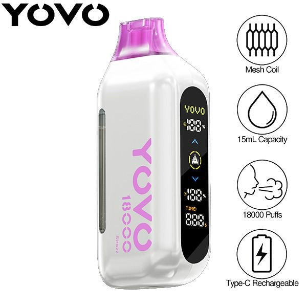 Best Deal YOVO Ultra 18000 Puffs Rechargeable Vape Disposable 15mL - Strazz