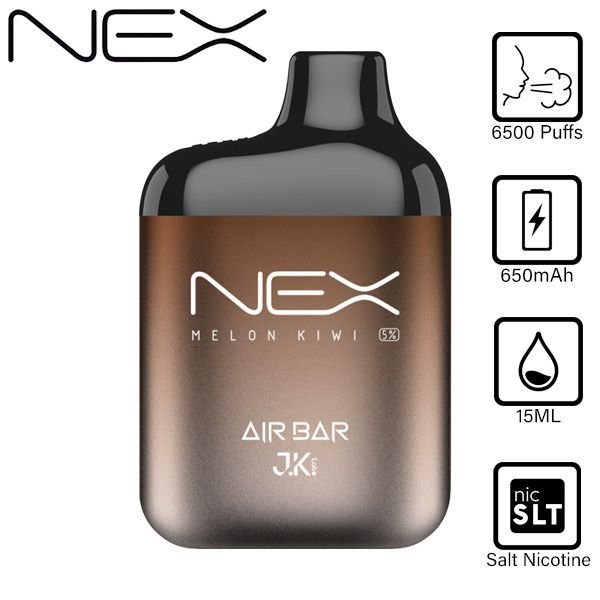 Air Bar NEX 6500 Puffs Disposable Vape 10 Pack 15mL Best Flavor Melon Kiwi