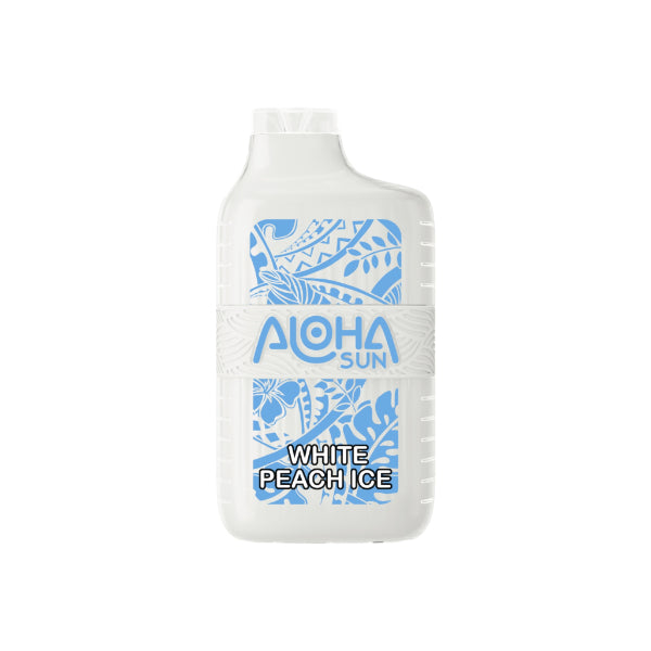 Best Deals Aloha Sun 7000 Puffs Vape Disposable 15mL Best Flavor White Peach Ice