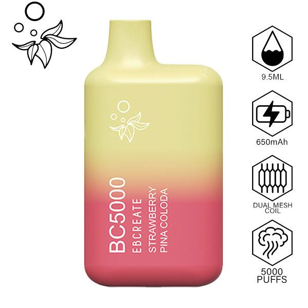 Best Deal Elf EBCREATE BC5000 Disposable Vape 9.5mL  Strawberry Pina Coloda
