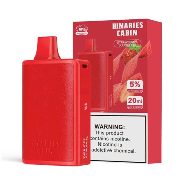 Best Deal HorizonTech Binaries Cabin 10000 Puffs Disposable Vape 20mL Strawberry Sour Belts