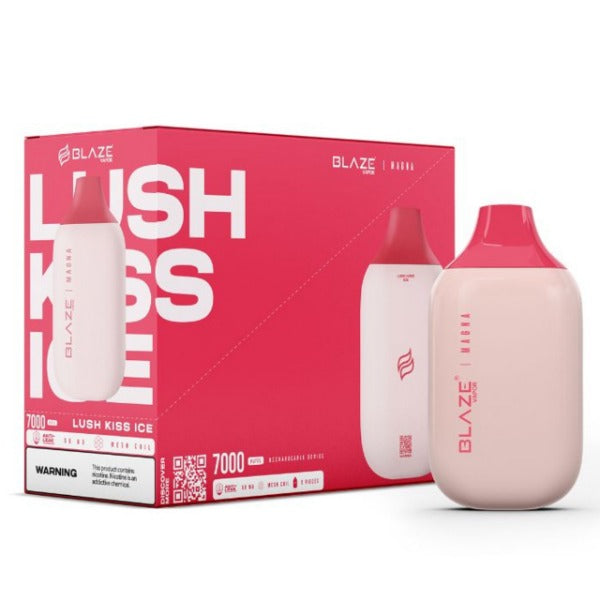 BLAZE Magna 7000 Puffs Rechargeable Vape Disposable 14mL Best Flavor Lush Kiss Ice