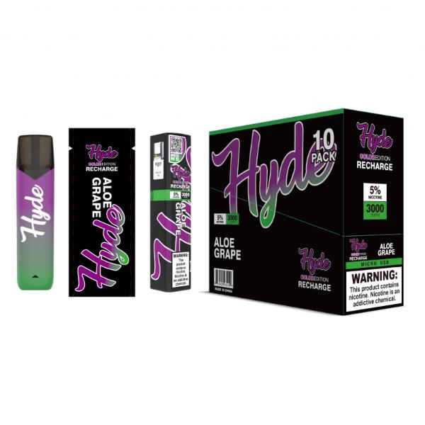 Hyde Color Recharge 10 Pack Disposable Vape Best Flavor Aloe Grape
