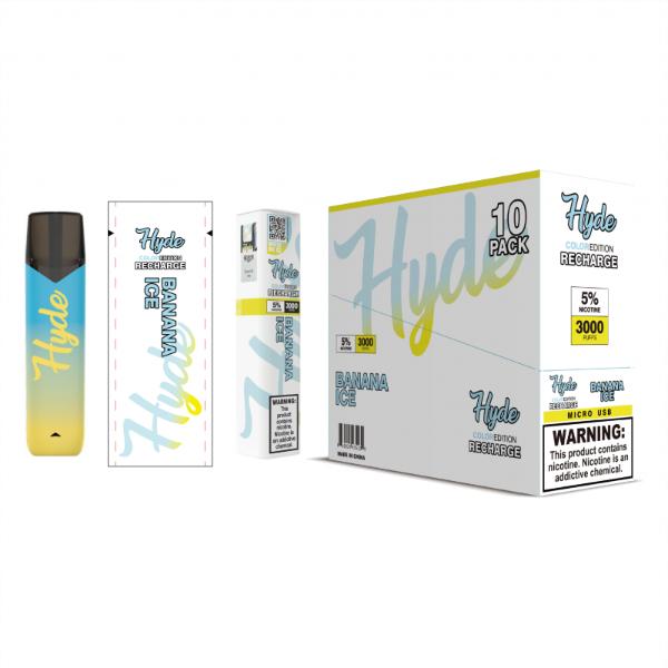 Hyde Color Recharge 10 Pack Disposable Vape Best Flavor Banana Ice