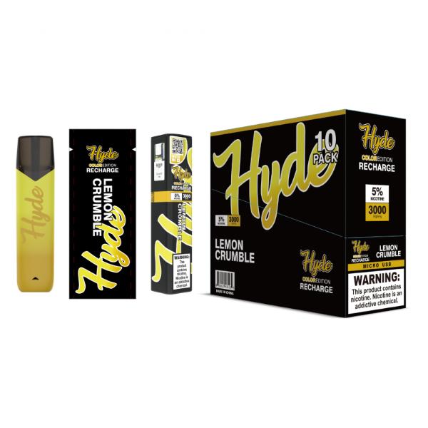 Hyde Color Recharge 10 Pack Disposable Vape Best Flavor Lemon Crumble