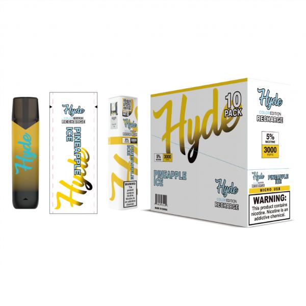 Hyde Color Recharge 10 Pack Disposable Vape Best Flavor Pineapple Ice