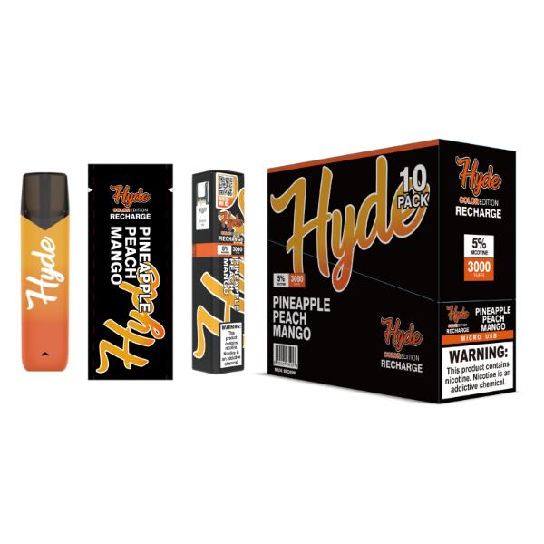 Hyde Color Recharge 10 Pack Disposable Vape Best Flavor Pineapple Peach Mango