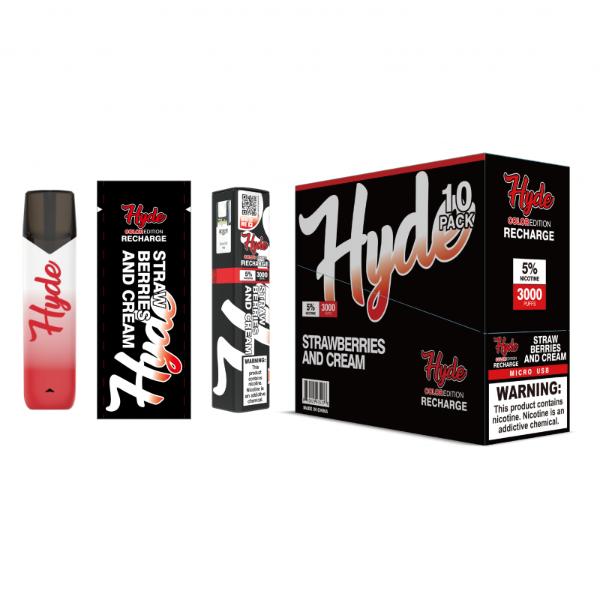 Hyde Color Recharge 10 Pack Disposable Vape Best Flavor Strawberries And Cream