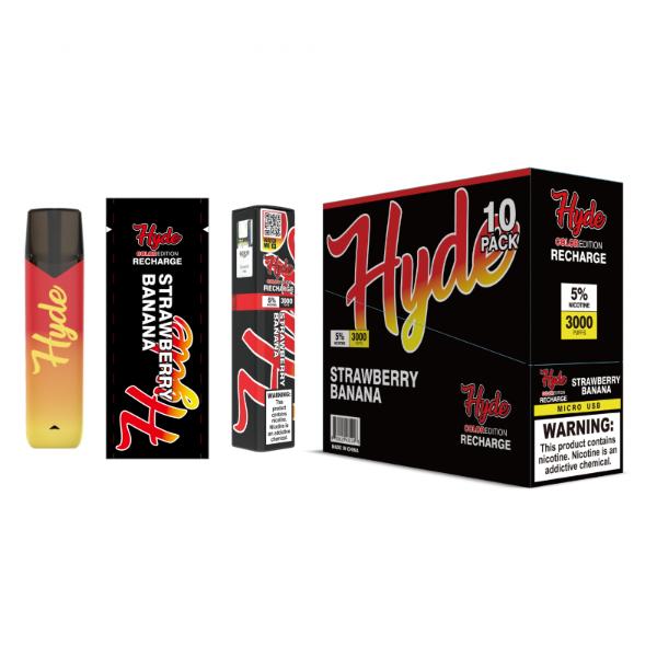 Hyde Color Recharge 10 Pack Disposable Vape Best Flavor Strawberry Banana