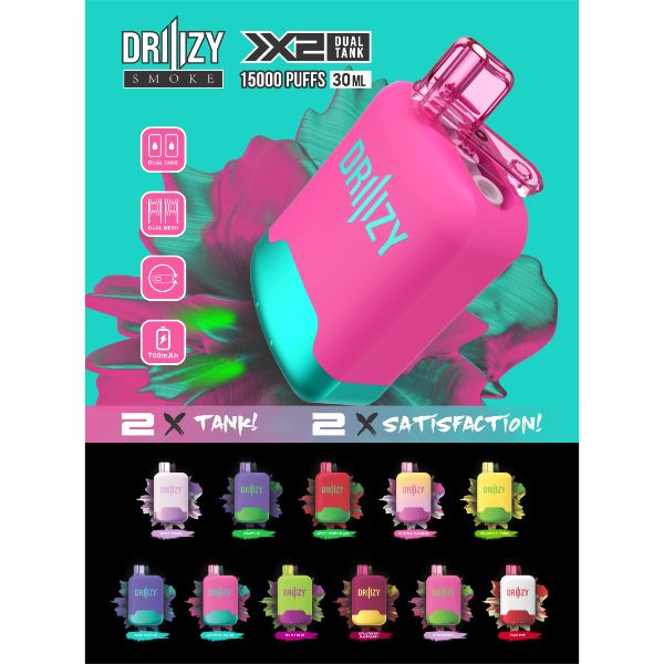 DRIIIZY Smoke 15000 Puffs 5% Dual Tank Disposable Vape 30mL - $9.68 eJuices.co DRIIIZY Smoke 15000 Puffs 5% Dual Tank Disposable Vape 30mL - $9.68 eJuices.co