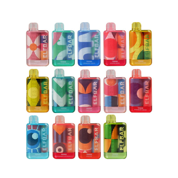 Elf Bar TE6000 6000 Puffs Rechargeable Vape Disposable 13mL 10 Pack - $16.20 eJuices.co Elf Bar TE6000 6000 Puffs Rechargeable Vape Disposable 13mL 10 Pack - $16.20 eJuices.co
