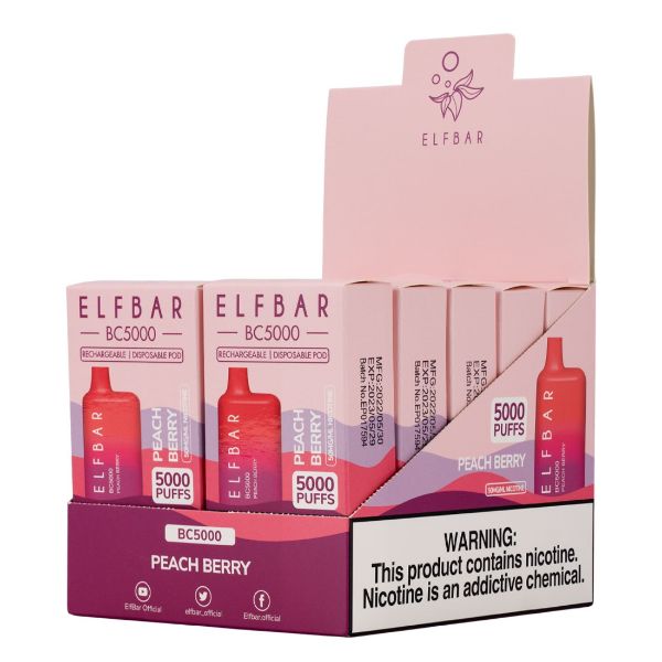 Elf Bar BC5000 5000 Puffs Rechargeable Vape Disposable 10mL 10 Pack - $40.46 eJuices.co Elf Bar BC5000 5000 Puffs Rechargeable Vape Disposable 10mL 10 Pack - $40.46 eJuices.co