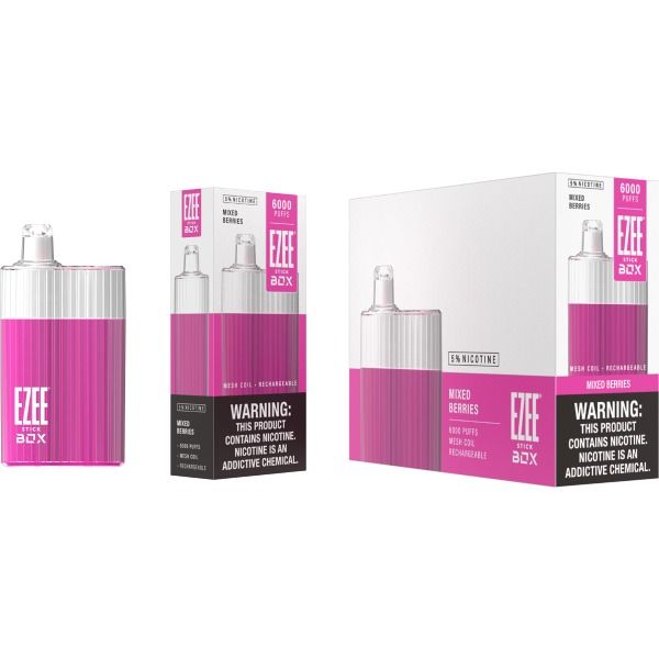 Ezee Stick Box 6000 Puffs Recharge Vape 12mL Best Flavor - Mixed Berries