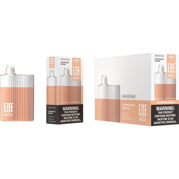 Ezee Stick Box 6000 Puffs Recharge Vape 12mL Best Flavor - Strawberry Banana