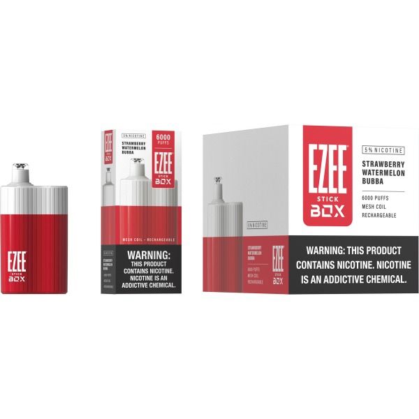 Ezee Stick Box 6000 Puffs Recharge Vape 12mL Best Flavor - Strawberry Watermelon Bubba