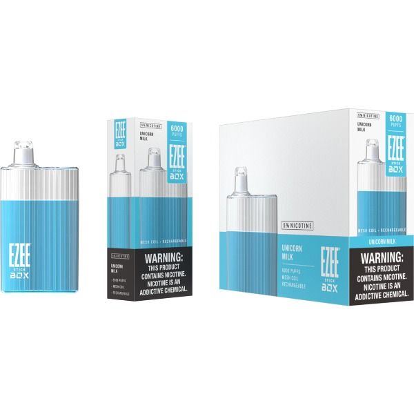 Ezee Stick Box 6000 Puffs Recharge Vape 12mL Best Flavor - Unicorn Milk