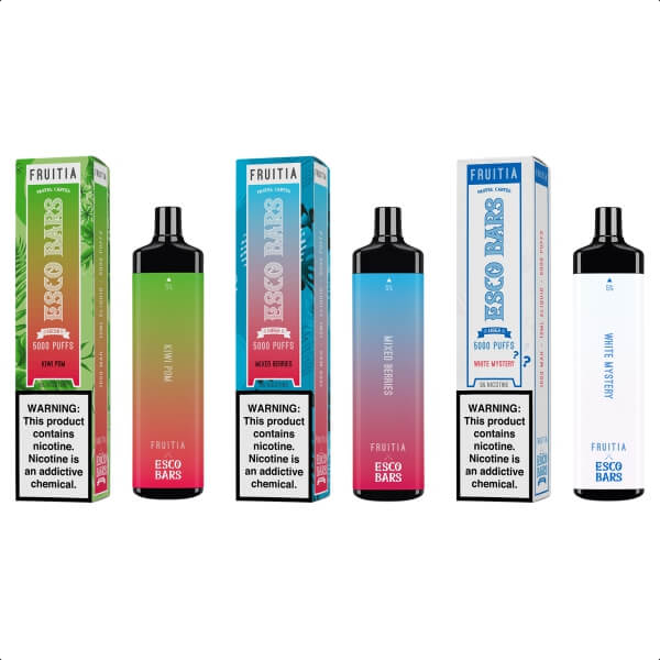 Fruitia x Esco Bars Mega 5000 Puffs Single Disposable - $2.99 eJuices.co Fruitia x Esco Bars Mega 5000 Puffs Single Disposable - $2.99 eJuices.co