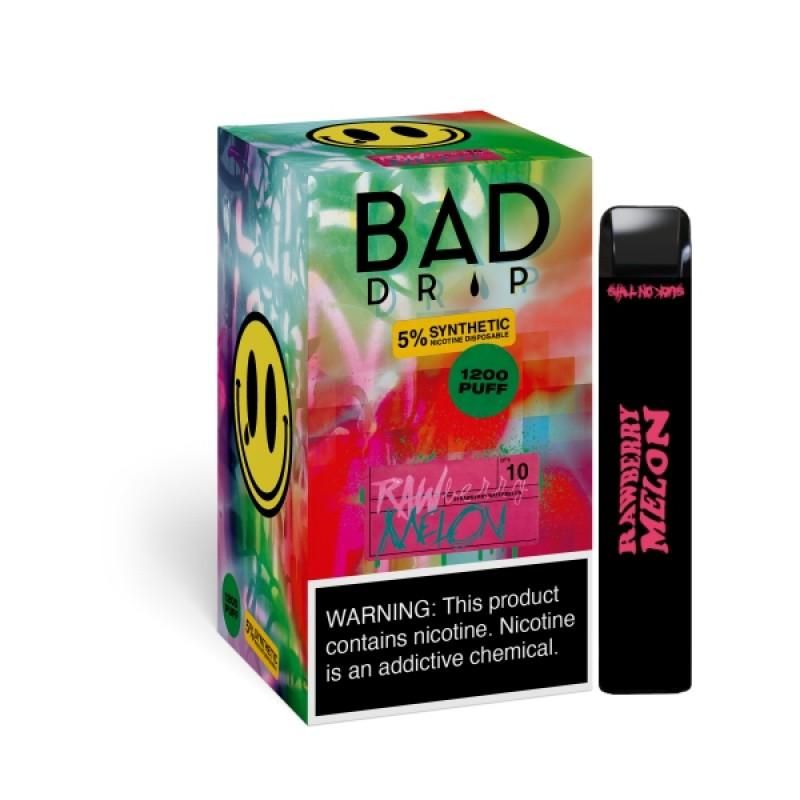 Bad Drip Synthetic Nicotine Disposable 10 Pack Best Flavor Rawberry Melon