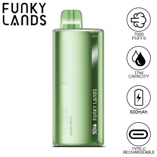 Best Deal Funky Lands Ti7000 Puffs Disposable Vape 12.8mL - Mixed Fruit