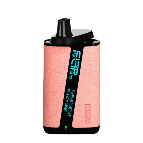 Best Deal HOPO FLIPTIP Ultra 10000 Puffs Disposable Vape 18mL Summer Peach Ice Rainbow Candy